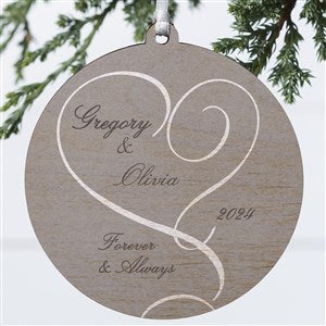 Our Engagement Photo Personalized Wood Ornament
