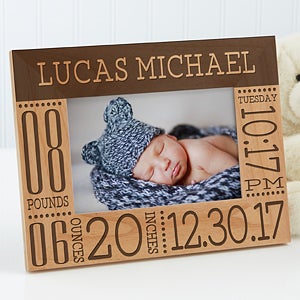 Baby Love Birth Information Personalized Picture Frame- 4 x 6