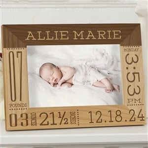Baby Picture Frame 5x7 Birth Announcement Info