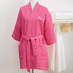 Embroidered Pink Kimono Robe- Name