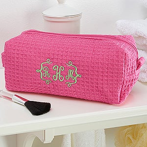 Embroidered Pink Make-up Bag- Monogram