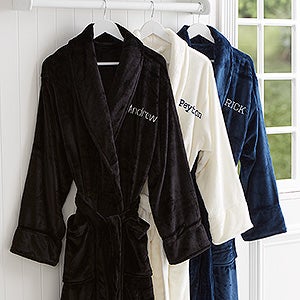 Just For Him Embroidered Luxury Fleece Robe- Name