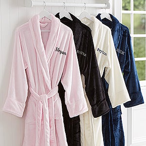 Classic Comfort Embroidered Luxury Fleece Robe- Name