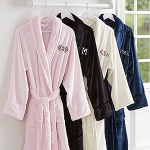 Classic Comfort Embroidered Luxury Fleece Robe- Monogram