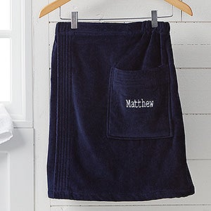 Men's Embroidered Velour Towel Wrap - Name