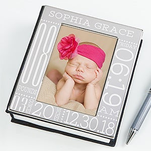 Baby Love Birth Information Engraved Photo Album