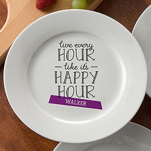 Live Every Hour like it's Happy Hour Personalized Cocktail Plate