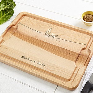 Lovebirds Personalized Extra Large Cutting Board- 15x21
