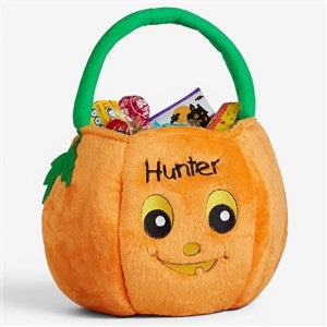 Personalized Halloween Pumpkin Boys Plush Trick or Treat Bag - 14972