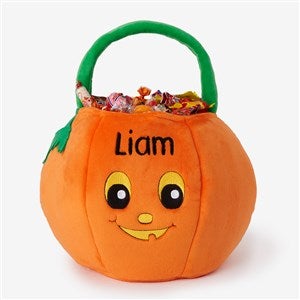 Personalized Halloween Pumpkin Boys Plush Trick or Treat Bag - 14972