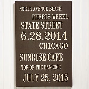 Memory Lane Personalized Canvas Print- 12x 18