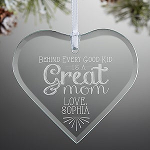 Personalized Heart Ornament For Mom - Loving Words To Her