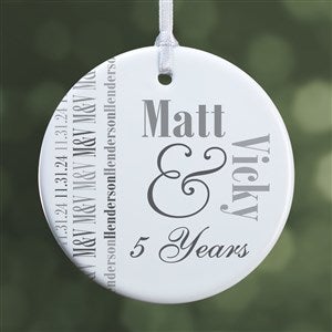 Personalized Anniversary Photo Ornament - 1-Sided