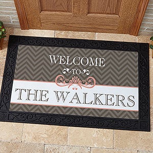 Classic Chevron Personalized Doormat- 20x35