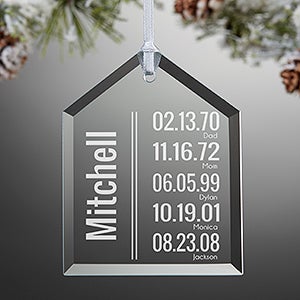 Milestone Dates Personalized Family Ornament