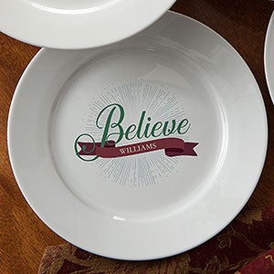 Believe Personalized Christmas Appetizer & Dessert Plate