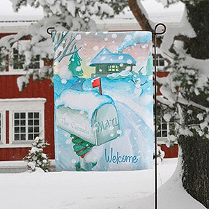 Enchanted Snow Escape Personalized Garden Flag