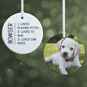 Definition of My Pet Personalized Ornament- 2.85" Glossy - 2 Sided - #15076-2S