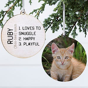 Definition of My Pet Photo Ornament - Wood