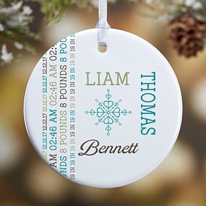 1-Sided Darling Baby Photo Personalized Ornament