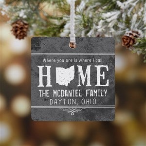 State of Love Personalized Ornament - 1 Sided Metal