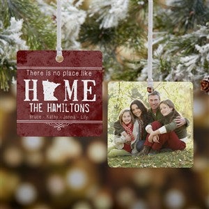 State of Love Personalized Ornament - 2 Sided Metal