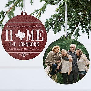 "State" Of Love Personalized Ornament-3.75" Wood - 2 Sided - #15083-2W