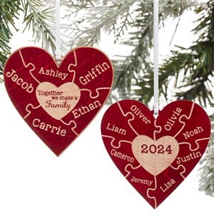 Together We Make A Family 2 Sided Red Wood Ornament
