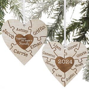 Together We Make A Family 2 Sided Whitewash Wood Ornament