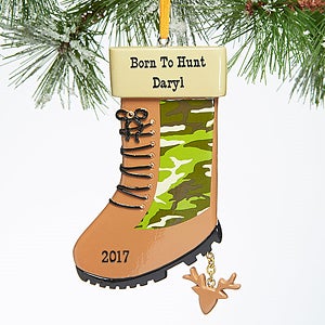 Camo Hunting Boot© Personalized Ornament