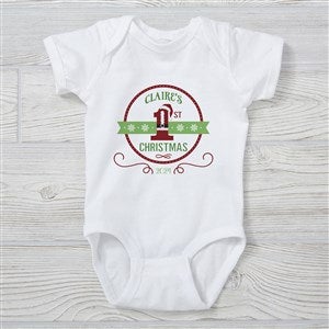 Personalized Baby's First Christmas Bodysuit - Santa Loves Me