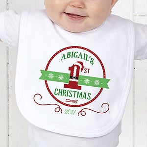 Santa Loves Me Personalized Bib