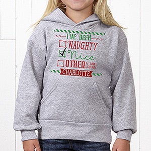 Personalized Kids Christmas Hooded Sweatshirt - I Can Explain - Youth Large (12/14) - Grey