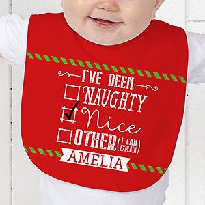 Personalized Baby Bib - Naughty Or Nice