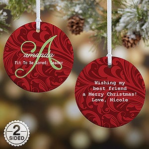 2-Sided Name Meaning Personalized Christmas Ornament