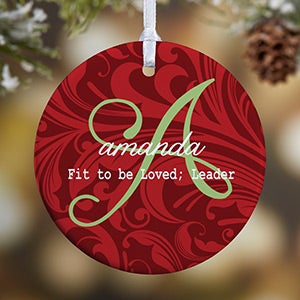 1-Sided Name Meaning Personalized Christmas Ornament