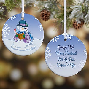 Precious Moments Snowman Personalized Ceramic Christmas Ornament