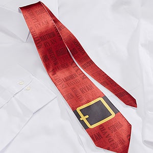Santa's Belt Personalized Men's Tie
