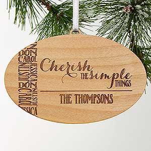 Cherish The Simple Things Personalized Ornament