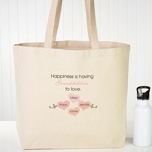 Personalized Canvas Tote Bag - Happiness Is Children