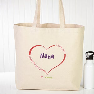 All Our Hearts Personalized Canvas Tote Bag