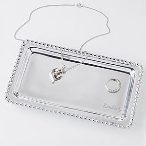 Personalized Mariposa Jewelry Tray - String of Pearls