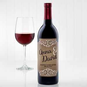 Rustic Chic Wedding Personalized Wine Bottle Labels