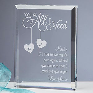 Personalized Romantic Keepsake - You're All I Need