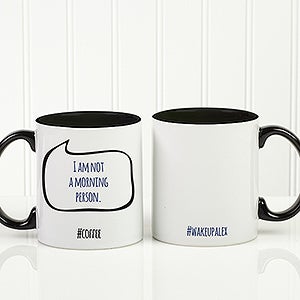 #hashtag Bubble Message Personalized Coffee Mug 11 oz.- Black