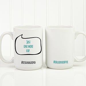 Personalized Social Media Coffee Mug - #Hashtag Bubble - 15 oz.