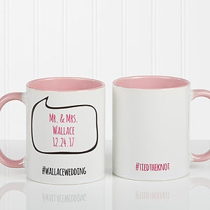 #hashtag Bubble Message Personalized Coffee Mug 11 oz.- Pink