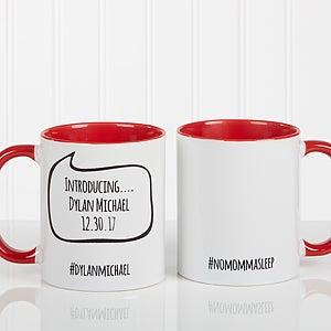 #hashtag Bubble Message Personalized Coffee Mug 11 oz.- Red