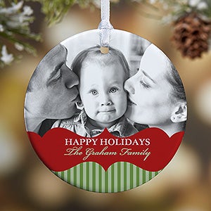 1-Sided Classic Holiday Personalized Photo Ornament