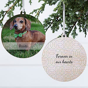 Pet Photo Memorial Photo Ornament - 2 Sided Wood